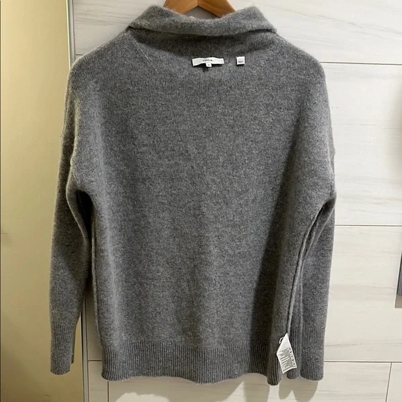 Vince Boiled Cashmere  Funnel-Neck Sweater in Gray -Size XS - Picture 9 of 9